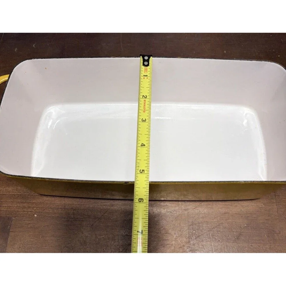 Vintage MCM Dansk Kobenstyle France Yellow Enamelware Baking Pan